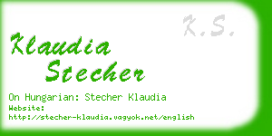 klaudia stecher business card